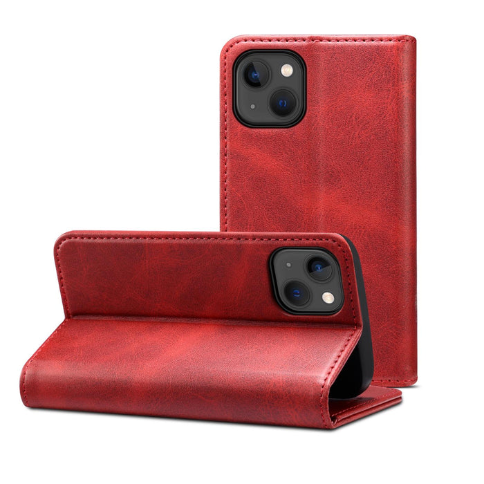 For Iphone 15 Calf Texture Horizontal Flip Leather Phone Case