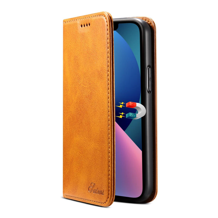 For Iphone 15 Calf Texture Horizontal Flip Leather Phone Case