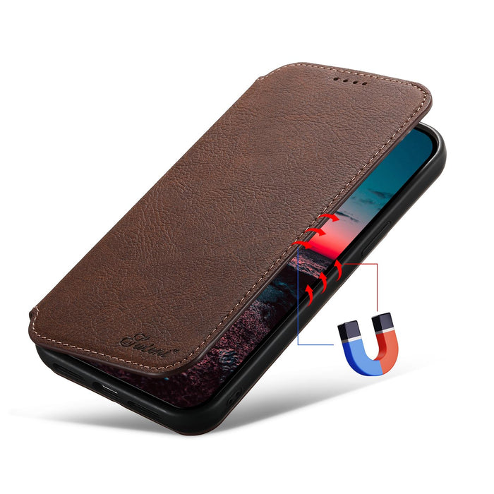 For Iphone 15 Retro Matte Litchi Texture Leather Magnetic Magsafe Phone Case