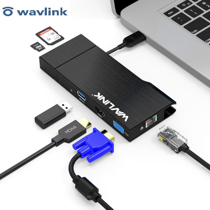 Usb3.0 Hd / Vga / Gigabit Ethernet Splitter Adapter
