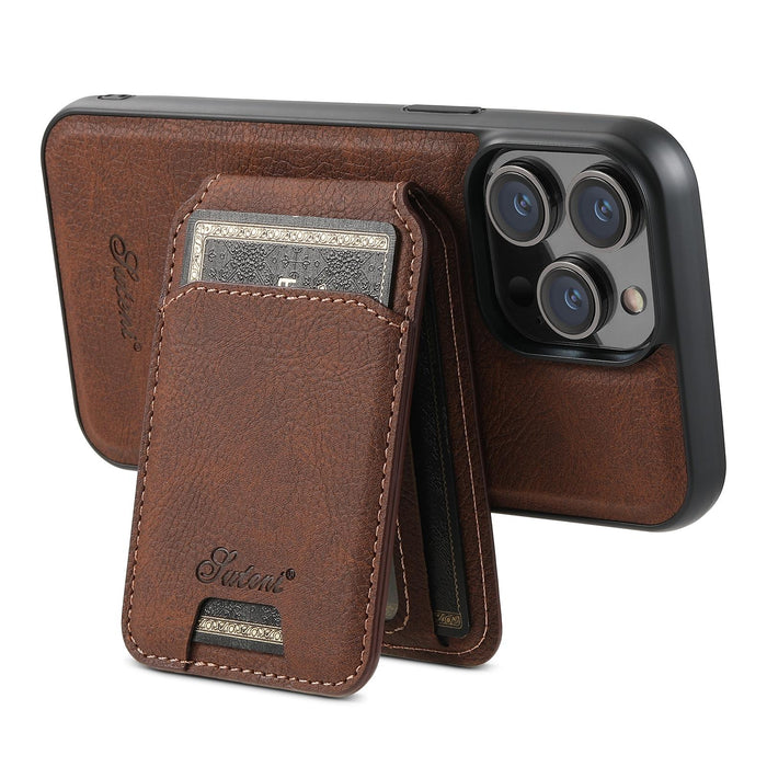 For Iphone 15 Litchi Texture Leather Magsafe Detachable Wallet Phone Case