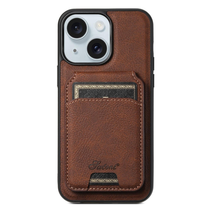 For Iphone 15 Litchi Texture Leather Magsafe Detachable Wallet Phone Case
