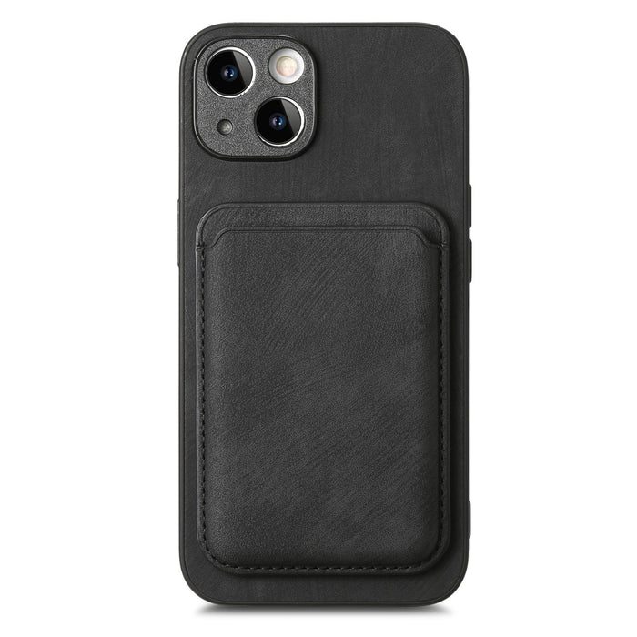 For Iphone 15 Retro Leather Card Bag Magnetic Phone Case