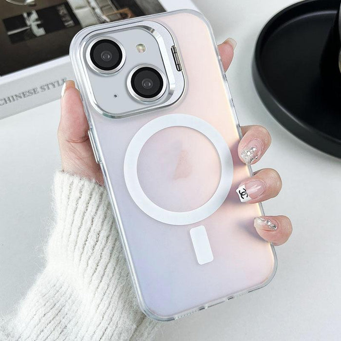 For Iphone 15 Magsafe Lens Holder Pc Hybrid Tpu Phone Case