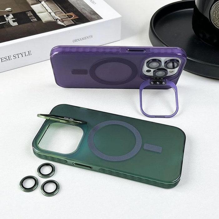 For Iphone 15 Magsafe Lens Holder Pc Hybrid Tpu Phone Case