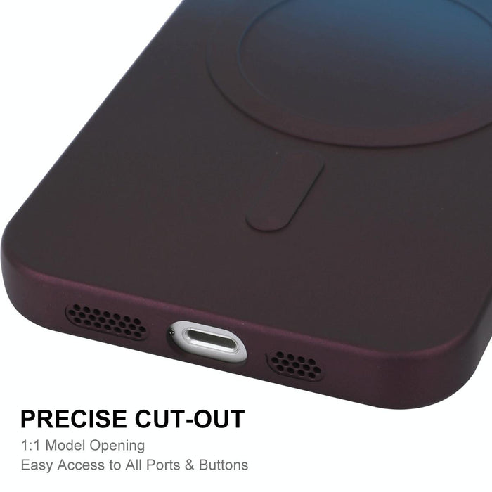 For Iphone 15 Hat-Prince Magsafe Rainbow Gradient Silicone Phone Case With Lens Film