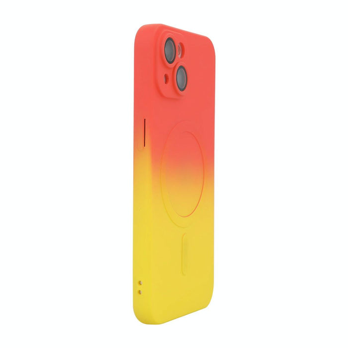 For Iphone 15 Hat-Prince Magsafe Rainbow Gradient Silicone Phone Case With Lens Film