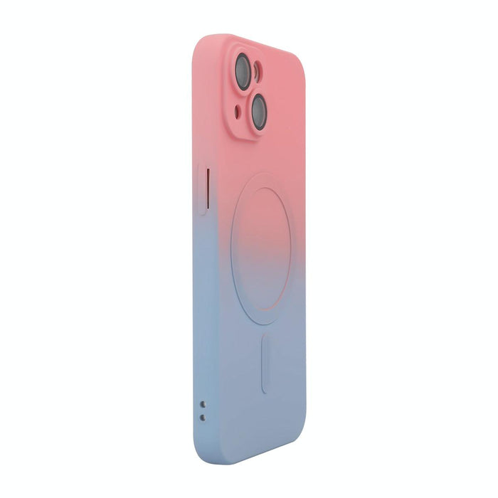 For Iphone 15 Hat-Prince Magsafe Rainbow Gradient Silicone Phone Case With Lens Film