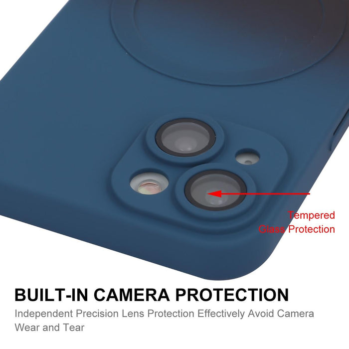 For Iphone 15 Hat-Prince Magsafe Rainbow Gradient Silicone Phone Case With Lens Film