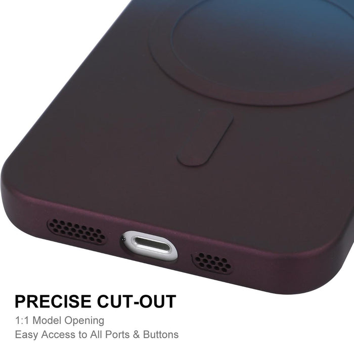 For Iphone 15 Hat-Prince Magsafe Rainbow Gradient Silicone Phone Case With Lens Film