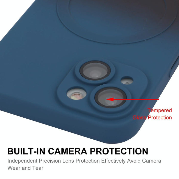 For Iphone 15 Hat-Prince Magsafe Rainbow Gradient Silicone Phone Case With Lens Film