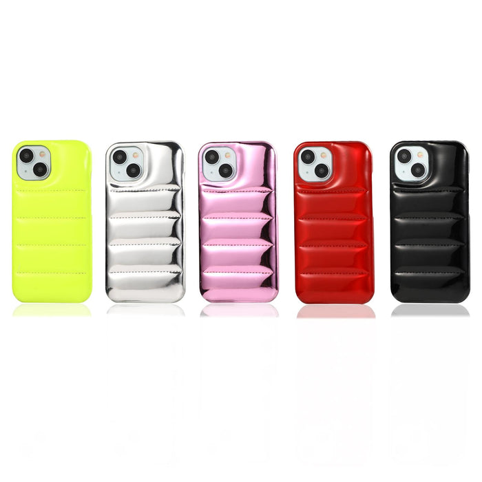 For Iphone 15 Laser Aurora Down Jacket All-Inclusive Phone Case