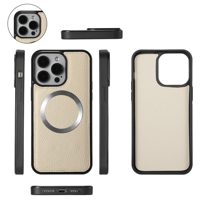 For Iphone 15 Magsafe Crossbody Multi-Functional Zipper Wallet Litchi Leather Phone Case