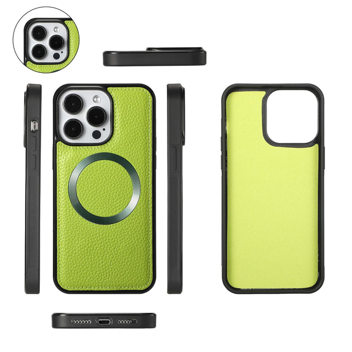 For Iphone 15 Magsafe Crossbody Multi-Functional Zipper Wallet Litchi Leather Phone Case