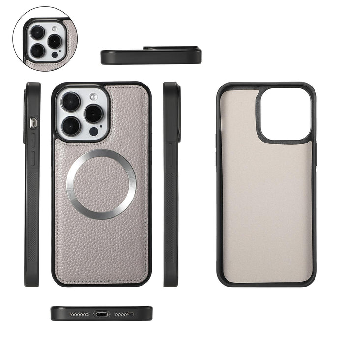 For Iphone 15 Magsafe Crossbody Multi-Functional Zipper Wallet Litchi Leather Phone Case