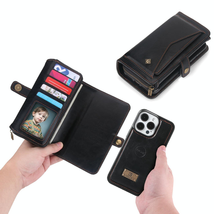 For Iphone 15 Multi-Functional Zipper Wallet Leather Phone Case