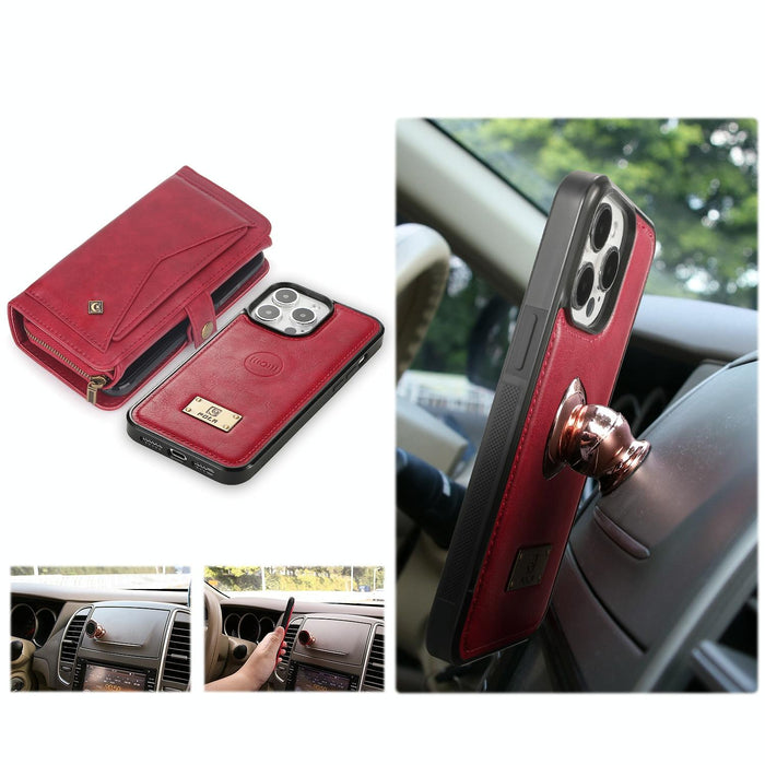 For Iphone 15 Multi-Functional Zipper Wallet Leather Phone Case