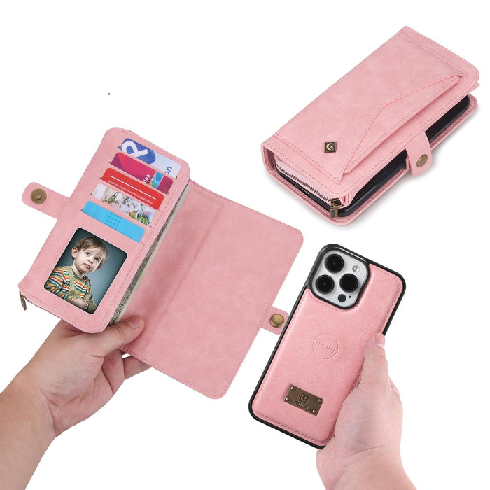 For Iphone 15 Multi-Functional Zipper Wallet Leather Phone Case