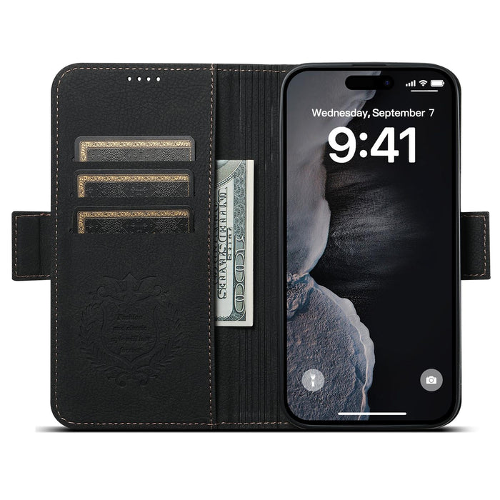 For Iphone 15 Multifunctional Horizontal Flip Magsafe Leather Phone Case