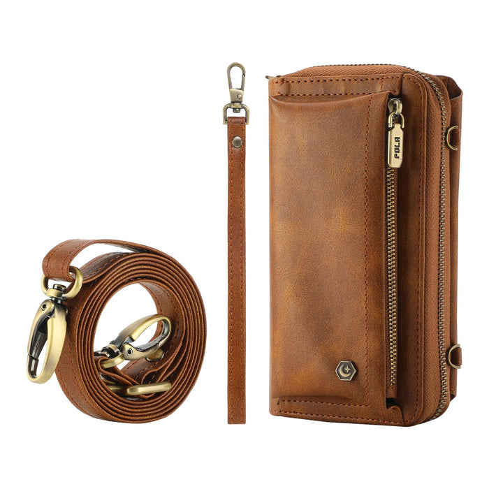 For Iphone 15 Crossbody Multi-Functional Zipper Wallet Leather Phone Case