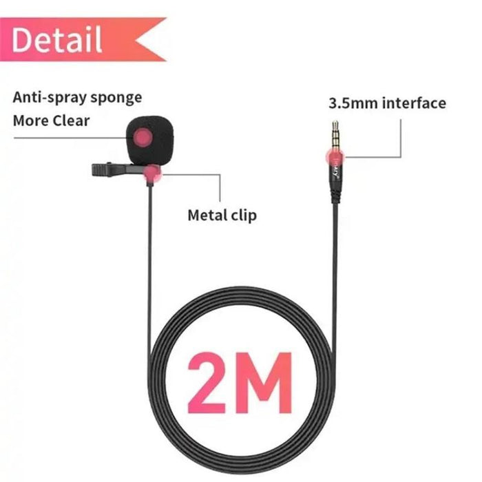 3.5Mm Mini Lavalier Microphone For Phone / Laptop Recording
