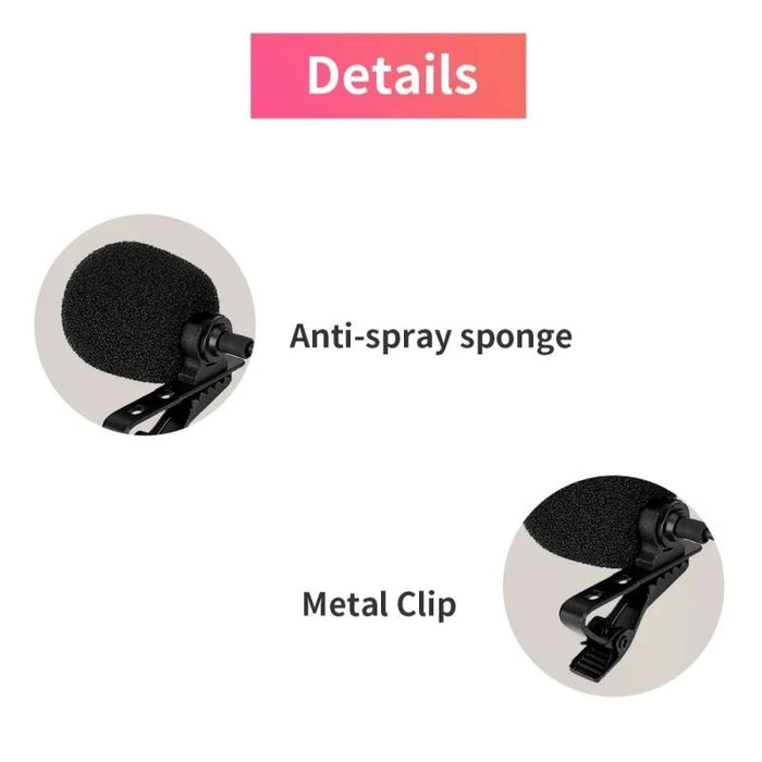 3.5Mm Mini Lavalier Microphone For Phone / Laptop Recording