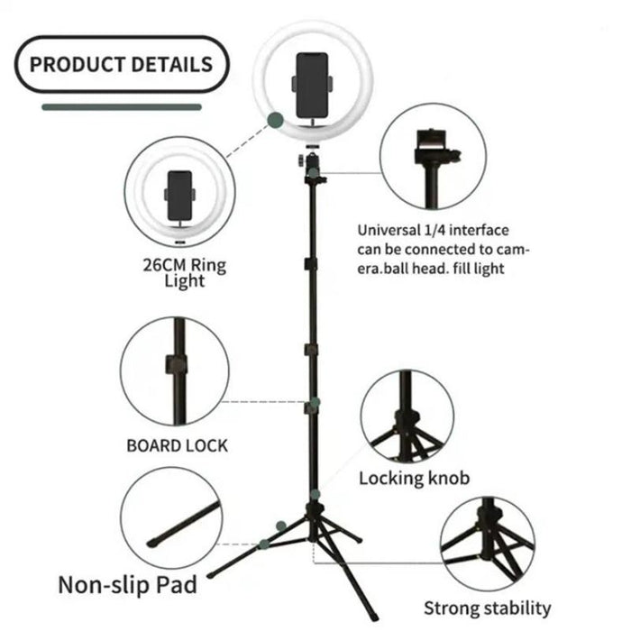 10 Inch Ring Live Fill Light Streaming Stand Beauty Light Set