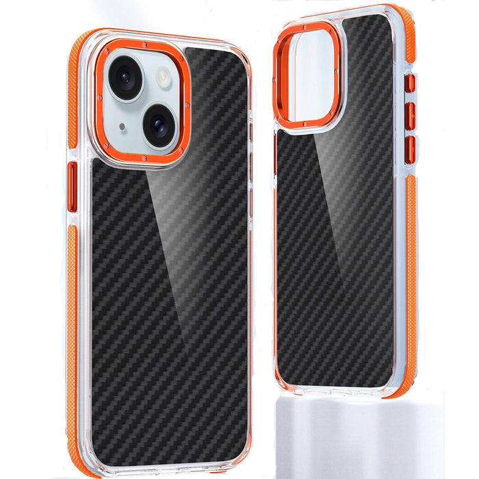 For Iphone 15 Dual-Colour Carbon Fiber Acrylic Hybrid Tpu Phone Case