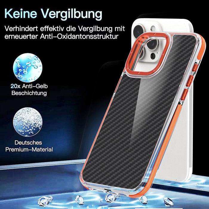 For Iphone 15 Dual-Colour Carbon Fiber Acrylic Hybrid Tpu Phone Case