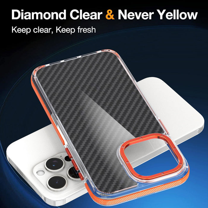 For Iphone 15 Dual-Colour Carbon Fiber Acrylic Hybrid Tpu Phone Case