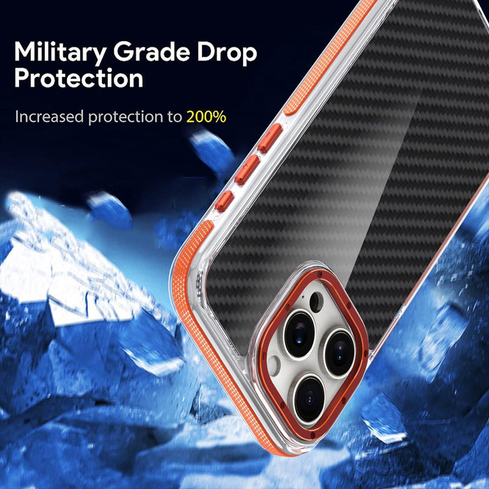 For Iphone 15 Dual-Colour Carbon Fiber Acrylic Hybrid Tpu Phone Case