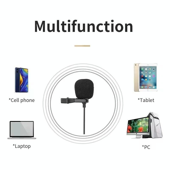 2M Wired Lavalier Microphone For Interview Video Recording