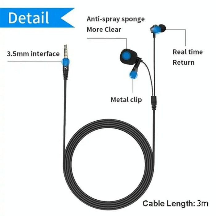 3M Wired Lavalier Microphone With Sound Monitoring Earphone
