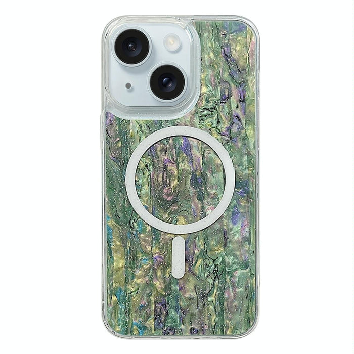 For Iphone 15 Shell Texture Multicolor Magsafe Tpu Phone Case