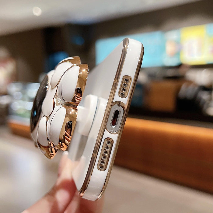 For Iphone 15 Embrace Stars Electroplating Astronaut Holder Phone Case