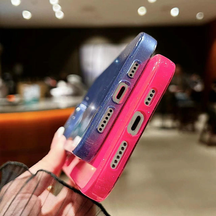 For Iphone 15 Jelly Glitter Solid Colour Tpu Phone Case