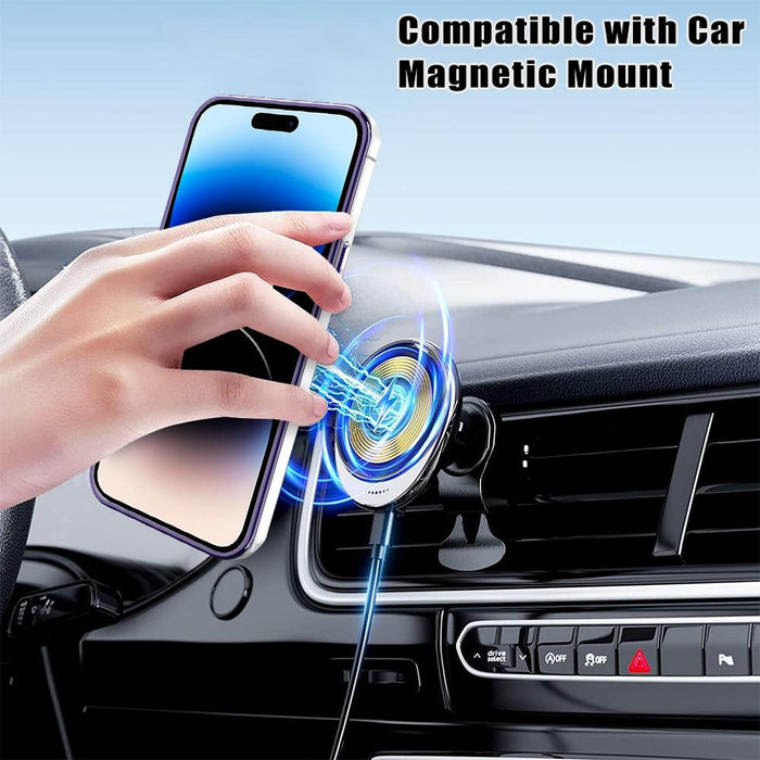 For Iphone 15 Rotation Magsafe Holder Gradient Glitter Tpu Phone Case