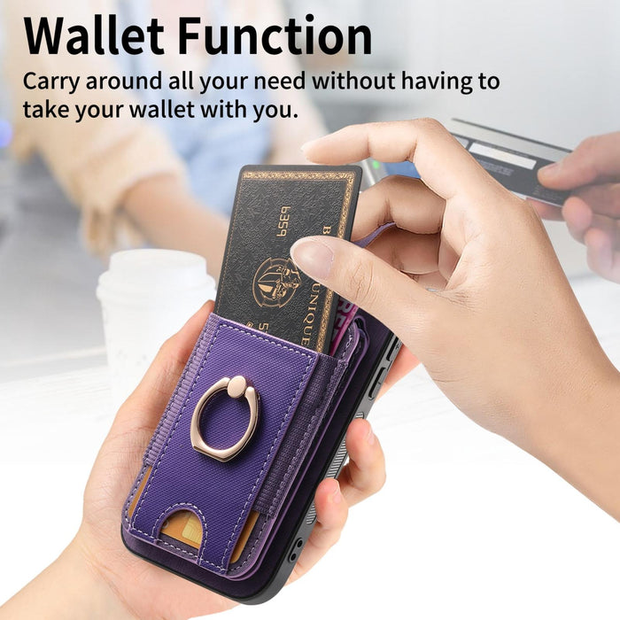 For Iphone 15 Retro Splitable Magnetic Stand Card Bag Leather Phone Case