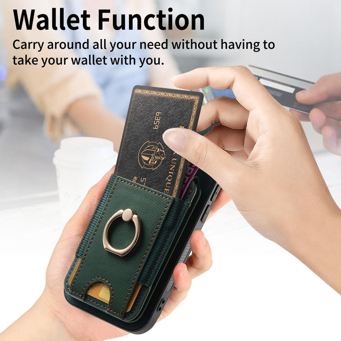 For Iphone 15 Retro Splitable Magnetic Stand Card Bag Leather Phone Case