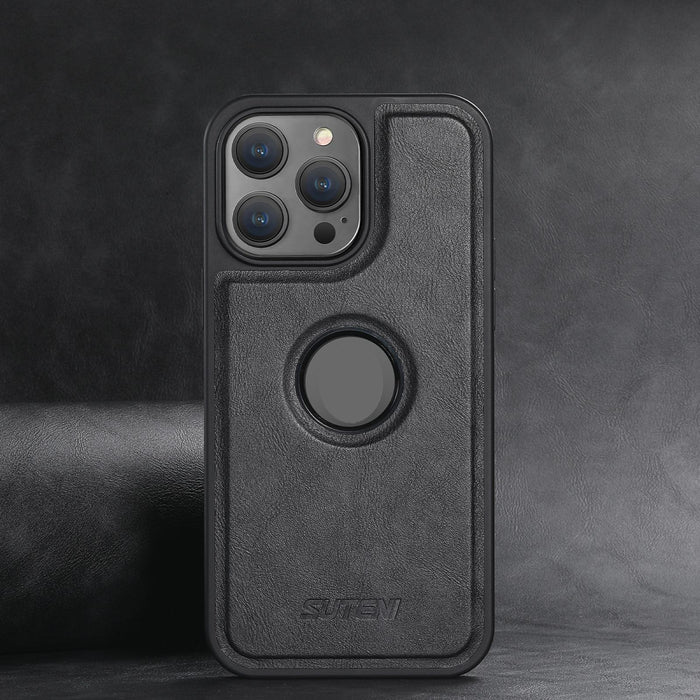 For Iphone 15 Magsafe Leather Back Phone Case