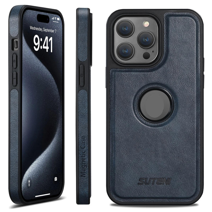 For Iphone 15 Magsafe Leather Back Phone Case