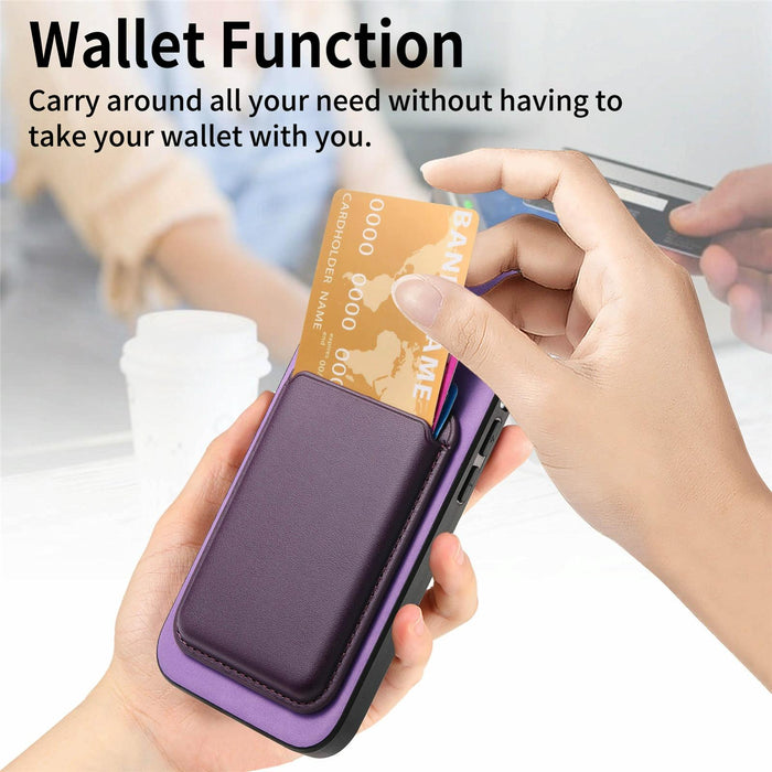 For Iphone 15 Retro Magsafe Card Bag Pu Back Cover Phone Case