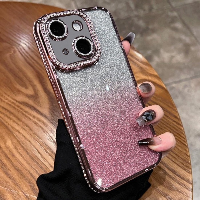 For Iphone 15 Diamond Gradient Glitter Tpu Phone Case