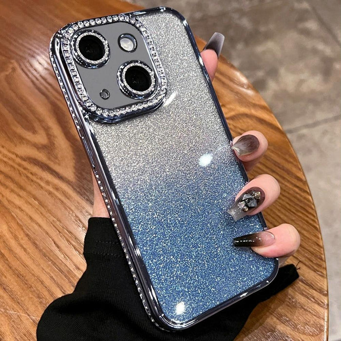 For Iphone 15 Diamond Gradient Glitter Tpu Phone Case