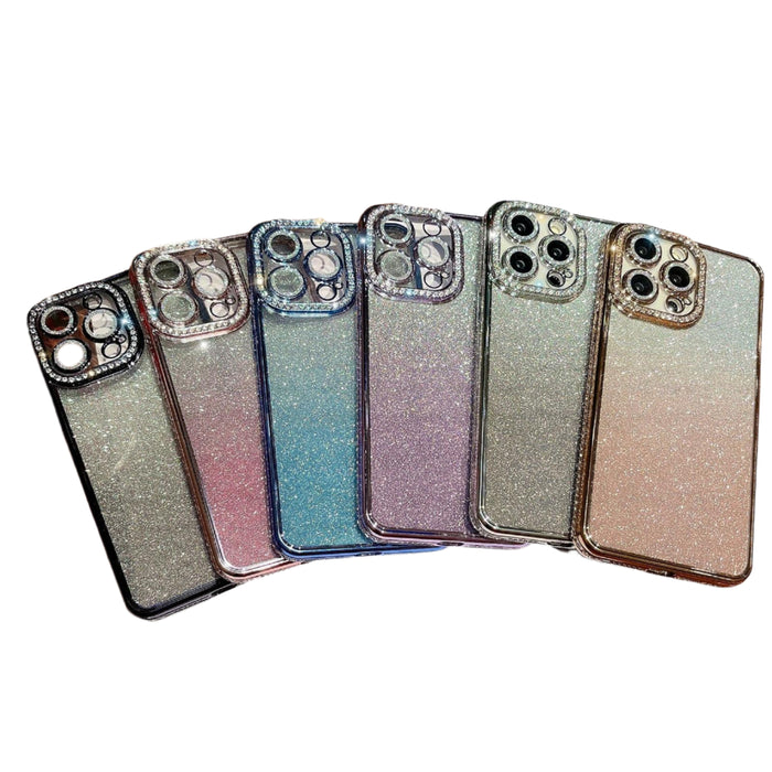 For Iphone 15 Diamond Gradient Glitter Tpu Phone Case