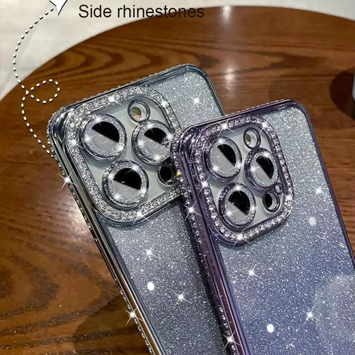For Iphone 15 Diamond Gradient Glitter Tpu Phone Case