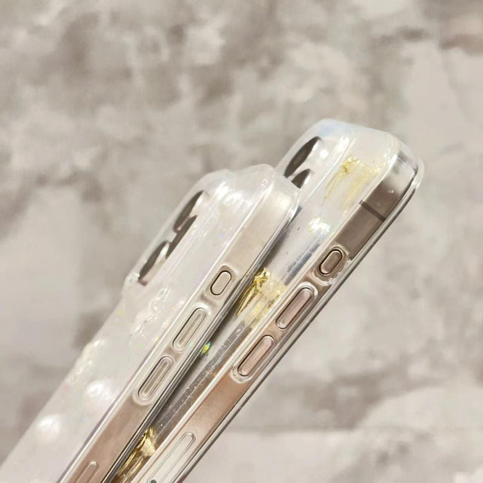 For Iphone 15 Glitter Pearl Butterfly Tpu Phone Case Pearl Butterfly