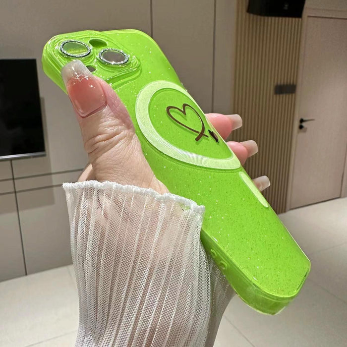 For Iphone 15 Love Magsafe Glitterjelly Tpu Phone Case