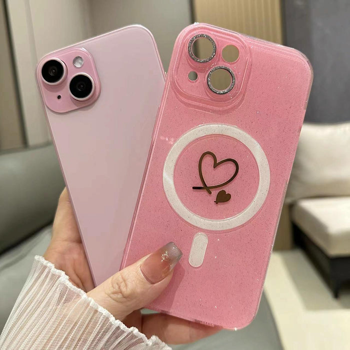 For Iphone 15 Love Magsafe Glitterjelly Tpu Phone Case