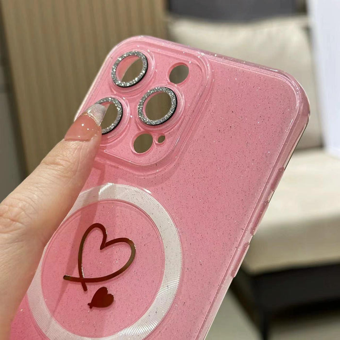 For Iphone 15 Love Magsafe Glitterjelly Tpu Phone Case